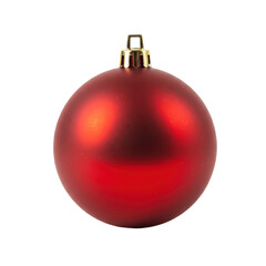 Red Christmas Ornament Ball Isolated on Transparent Background (PNG)