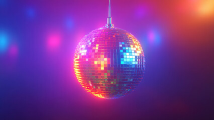 Obraz premium colorful circle disco party lights background, glow 
