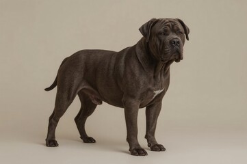 Obraz premium Studio dog portrait, neutral background, canine, advertisement
