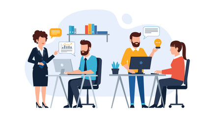 Diverse business team collaborating in a modern office, sharing ideas and analyzing data for project development. Ideal for corporate communication and innovation concepts.