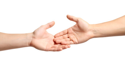 Two hands reaching, a gesture of connection and support, offering help or partnership, conveying trust and collaboration in business