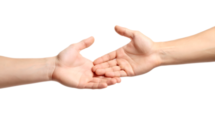 Two hands reaching, a gesture of connection and support, offering help or partnership, conveying trust and collaboration in business