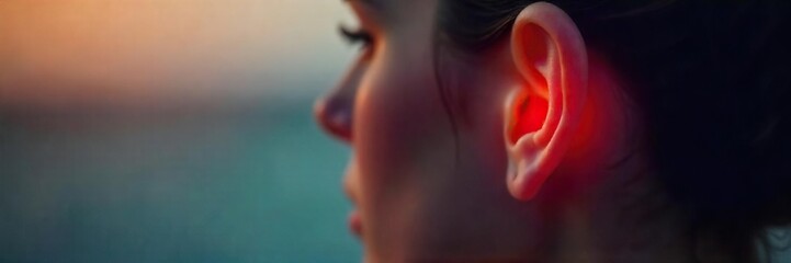 Close-up of a compassionate ear, subtly lit, symbolizing empathy, support, and understanding Perfect for mental health, counseling, and listening-related concepts , hope, ear