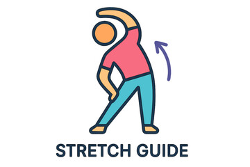 Obraz premium Illustration of person stretching sideways in fitness guide Stretch guide 