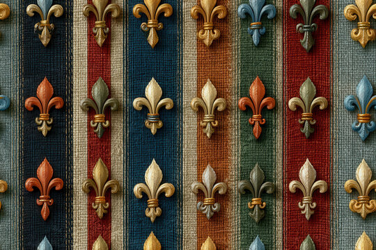 Fleur de lis pattern stripe texture vintage ornate decorative