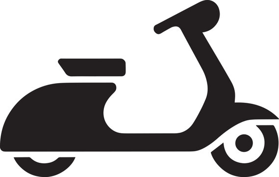 Simple Scooter Silhouette Vector Illustration for Urban Mobility and Transportation