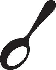 Spoon Silhouette Icon for Culinary Arts, Food Service, and Kitchen Utensil Design Needs