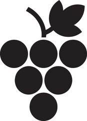 Stylized Grape Bunch Silhouette on Transparent Backdrop for Fruit, Harvest, and Agriculture