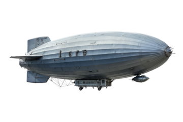 Vintage M-Class Zeppelin Airship on Transparent Background