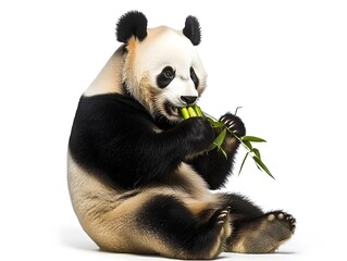 Naklejka premium Cute and Playful Giant Panda Wildlife Photography with Bamboo in Habitat