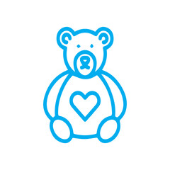 Blue bear with a heart