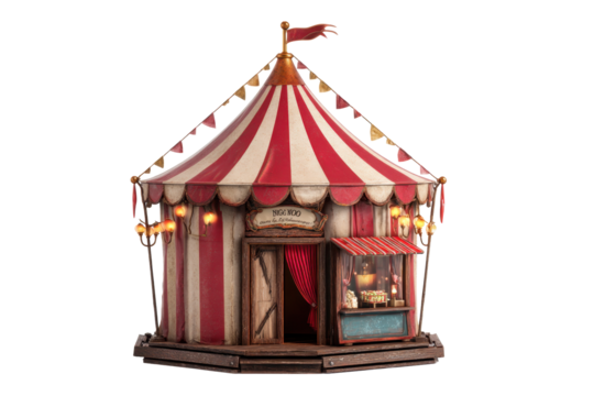 Whimsical Magic Shop Tent Model on Transparent Background