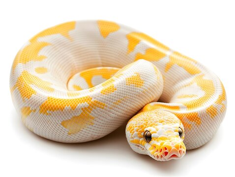 Albino Python: Exotic and Colorful Pet Snake in Detailed Closeup Photography