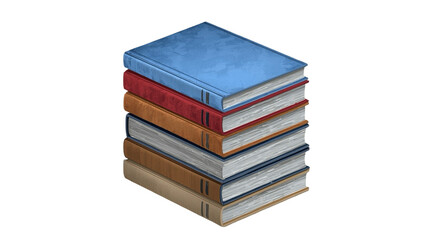 Fototapeta premium Realistic Textured Stack of Colorful Book Learning Education Element