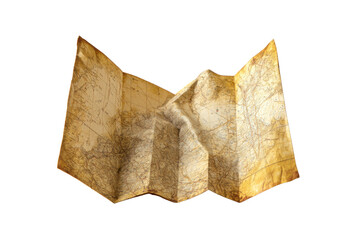 Folded Antique Map on Transparent Background © Аrtranq