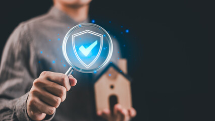 Emphasizing digital trust and secure verification, this concept highlights cybersecurity, data privacy, home protection ,ideal for fintech, insurance, and identity assurance themes.