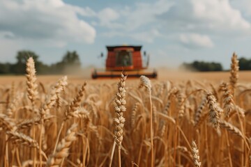 Fototapeta premium Countryside field filled with wheat crops high resolution picture