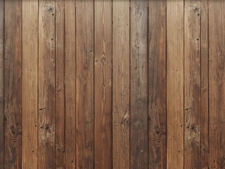 Naklejka premium A rustic background of old, vertical brown wooden planks. A natural wood grain texture for a wall or floor.