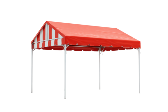 Red and White Striped Market Canopy Tent