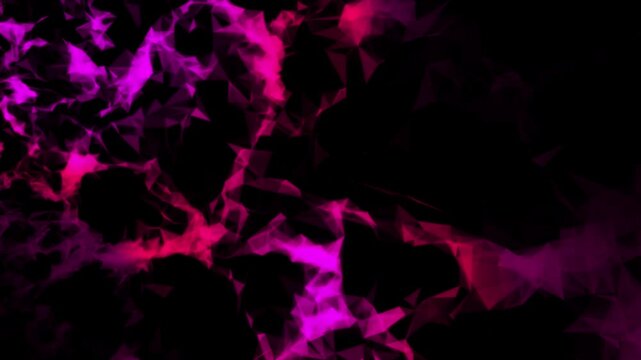 Black background with pink and purple plexus, Neon Pink and Purple Low Poly Digital Background