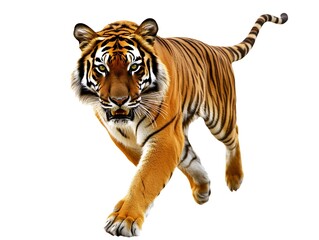 Obraz premium Front View of a Roaring Male Tiger in the Asian Forest - Wildlife Photography of Endangered Big Cats in Their Natural Habitat