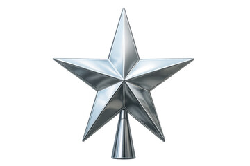 Obraz premium Silver christmas star is standing on transparent background