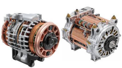 High-Performance Electric Motors With Copper Windings isolated on transparent background