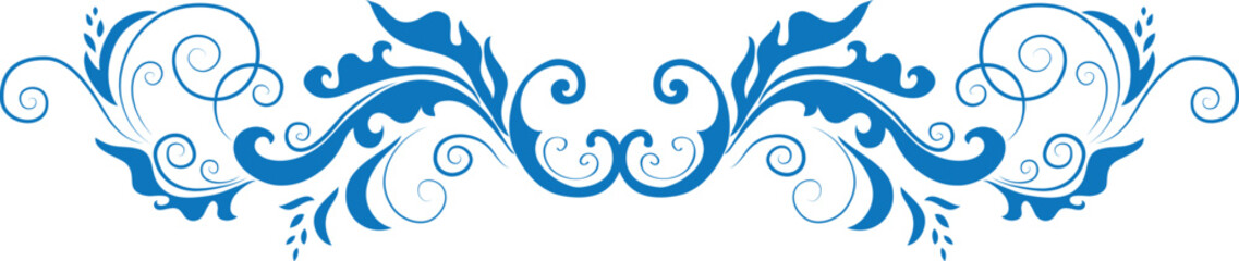 Fototapeta premium Royal Vintage Floral Border Swirl Vector Design