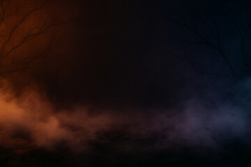 Fototapeta premium Halloween spooky fog background with dark mist and eerie atmosphere