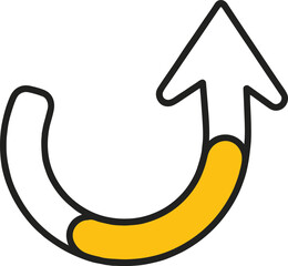 Illustration of an upward arrow forming a cycle, representing growth, progress, and renewal in a simple and minimal style, suitable for business and financial concepts