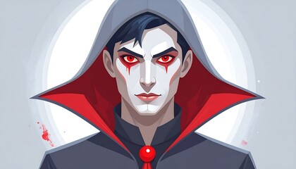 Portrait of a mysterious, stylized male figure