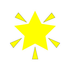 Obraz premium Shining star symbol. Bright yellow emblem. Sparkling burst effect. Vector illustration icon.