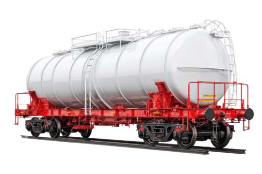 White Milk Tank Railcar on Transparent Background - Powered by Adobe