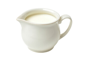 White Ceramic Milk Jug on Transparent Background