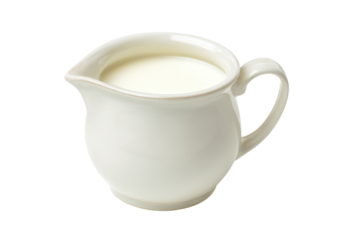 White Ceramic Milk Jug on Transparent Background