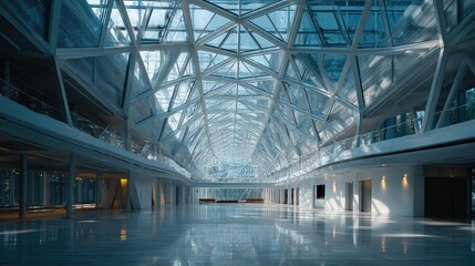 Modern Architecture, Glass Roof, Building Interior, Light