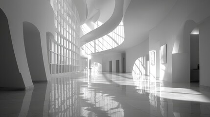 Modern Architecture Hallway - White Interior Design Space