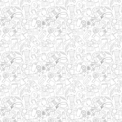 seamless coffee pattern with abstract lines