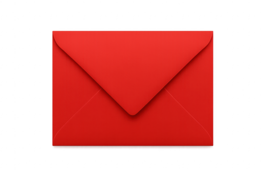 Red closed envelope on transparent background - Powered by Adobe