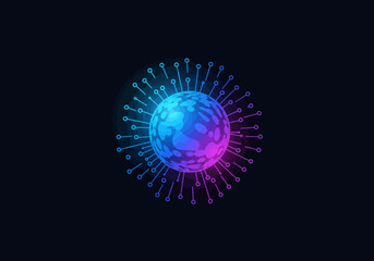 Abstract Virus Particle Illustration for Scientific Research.