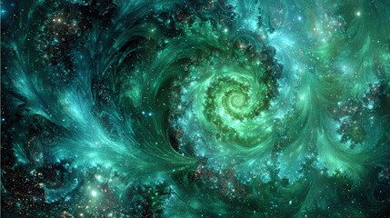 Colorful Spiral Nebula In Deep Space