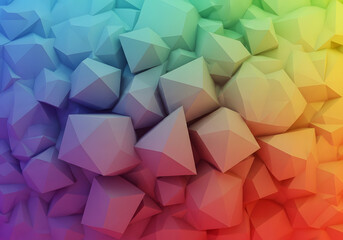 Obraz premium Colorful and abstract geometric background with a vibrant mosaic pattern of triangles, polygons, and diamond shapes for a modern design and wallpaper