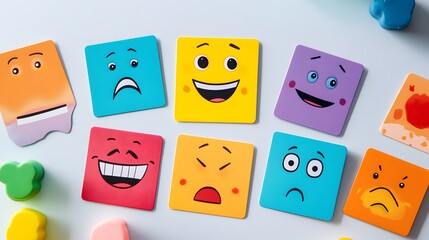 Educational emotion learning toy for kids facial expression recognition early development game colorful set