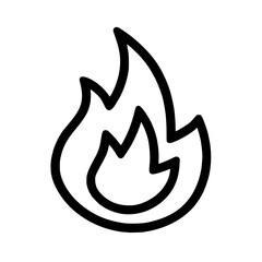 Obraz premium Simple Black Outline Flame Icon Isolated 