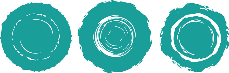  Abstract Circular Grunge Shapes Set – Rough Round Textured Vector Design Elements