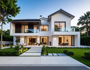 Design mockup in white and color of luxury house 