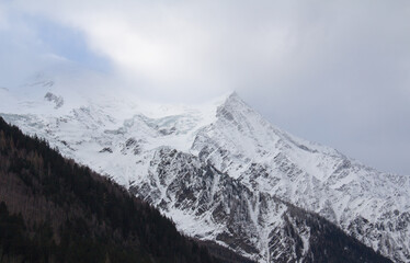 Obraz premium View of the Mont Blanc Massif from Chamonix, Haute-Savoie, France
