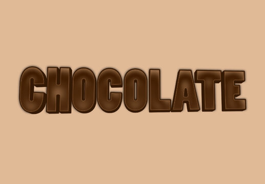 Brown Font Chocolate Block Bold Embossed Text Effect