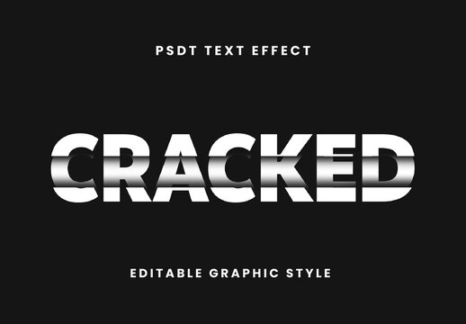 Black And White Broken Font Cracked Split Bold Strong Text Effect