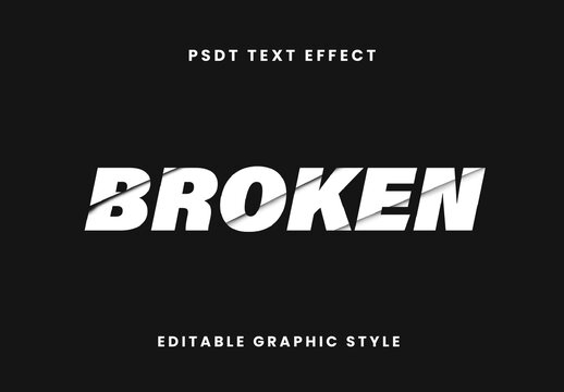 Black And White Broken Font Slice Distorted Text Effect